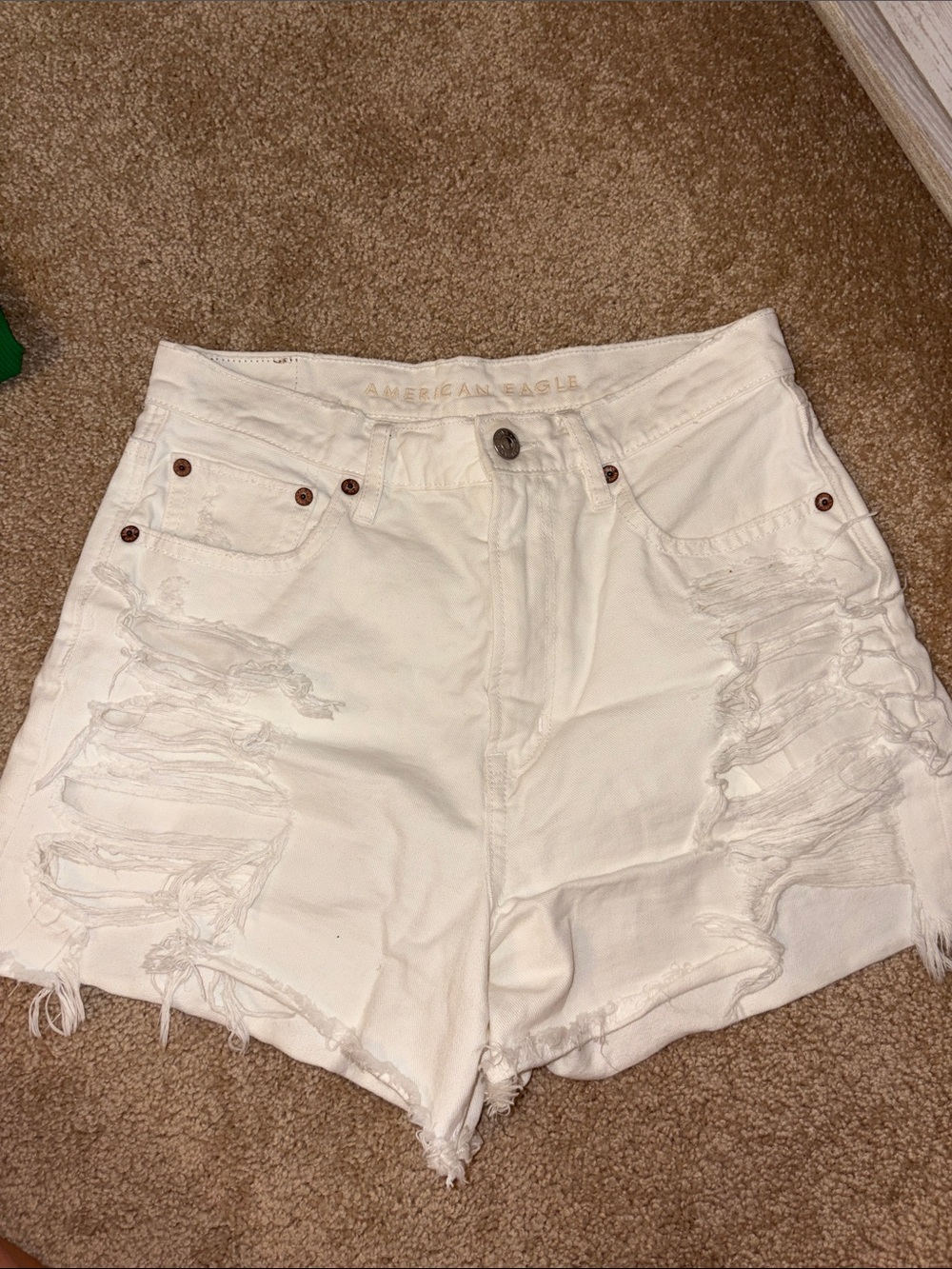 American Eagle Outfitters Distressed High-Rise Jean Shorts